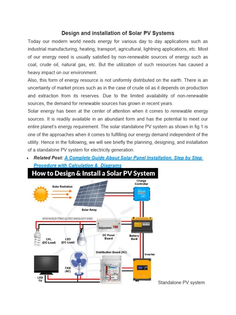 Design And Installation Of Solar PV Systems | PDF | Photovoltaic System ...