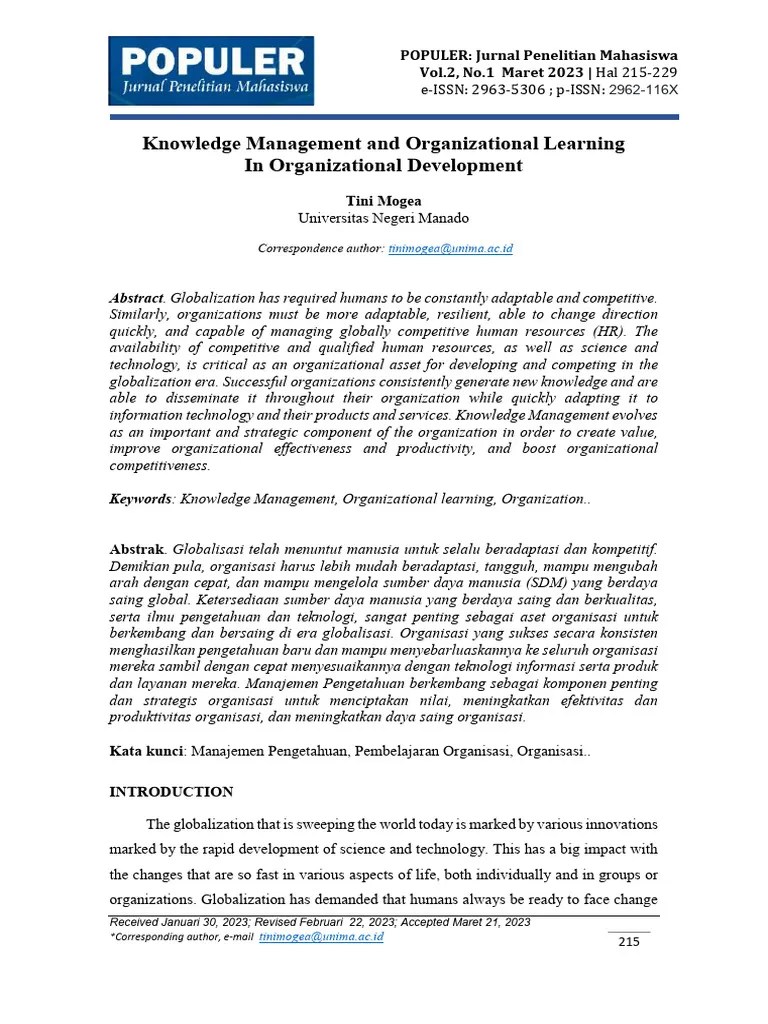 Artikel Knowledge Management 2 | PDF | Knowledge | Knowledge Management