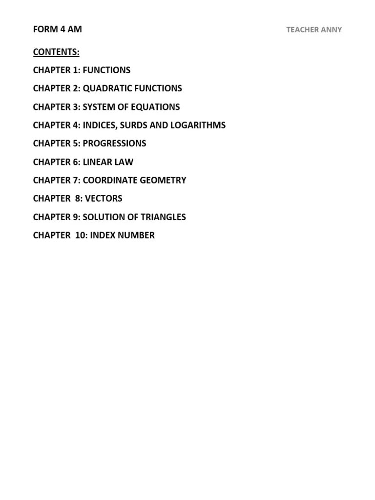 F4 A ( Chapter Formulas ) Addmath. For Printing | PDF