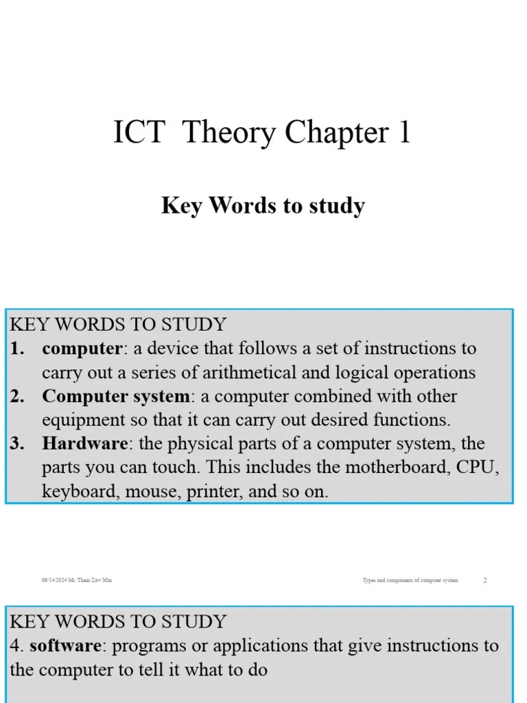 ICT Theory Chapter 1 For Student | PDF | Central Processing Unit | Computer Program