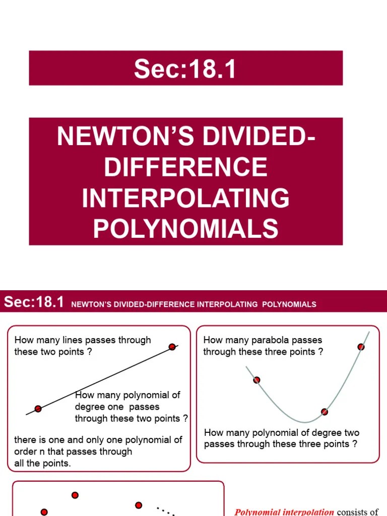 18.1 - Newton's Divided-Difference Interpolating | PDF | Interpolation | Polynomial