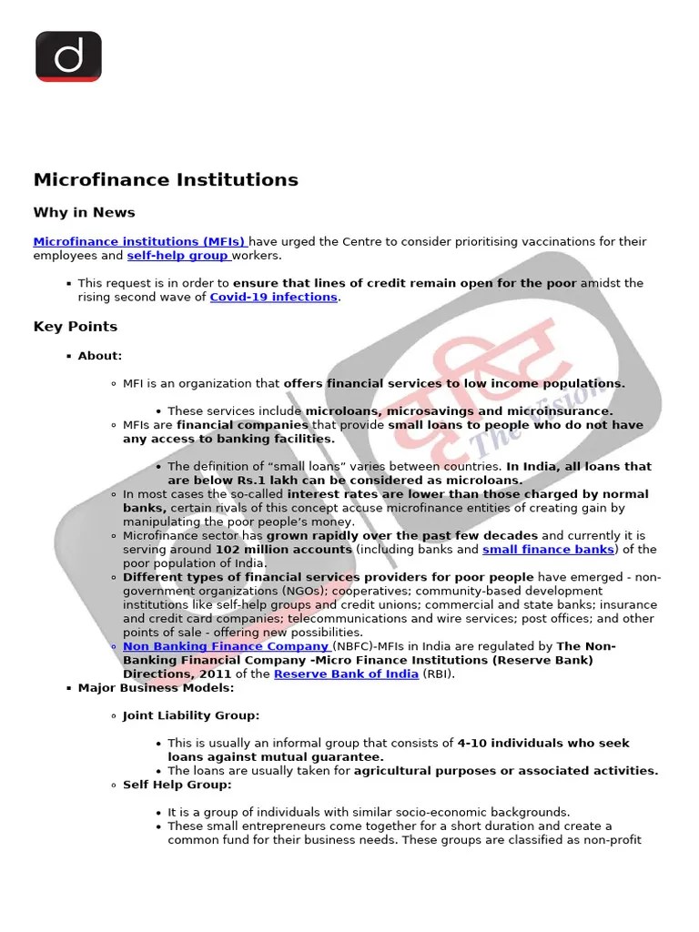 Microfinance | PDF | Microfinance | Microcredit