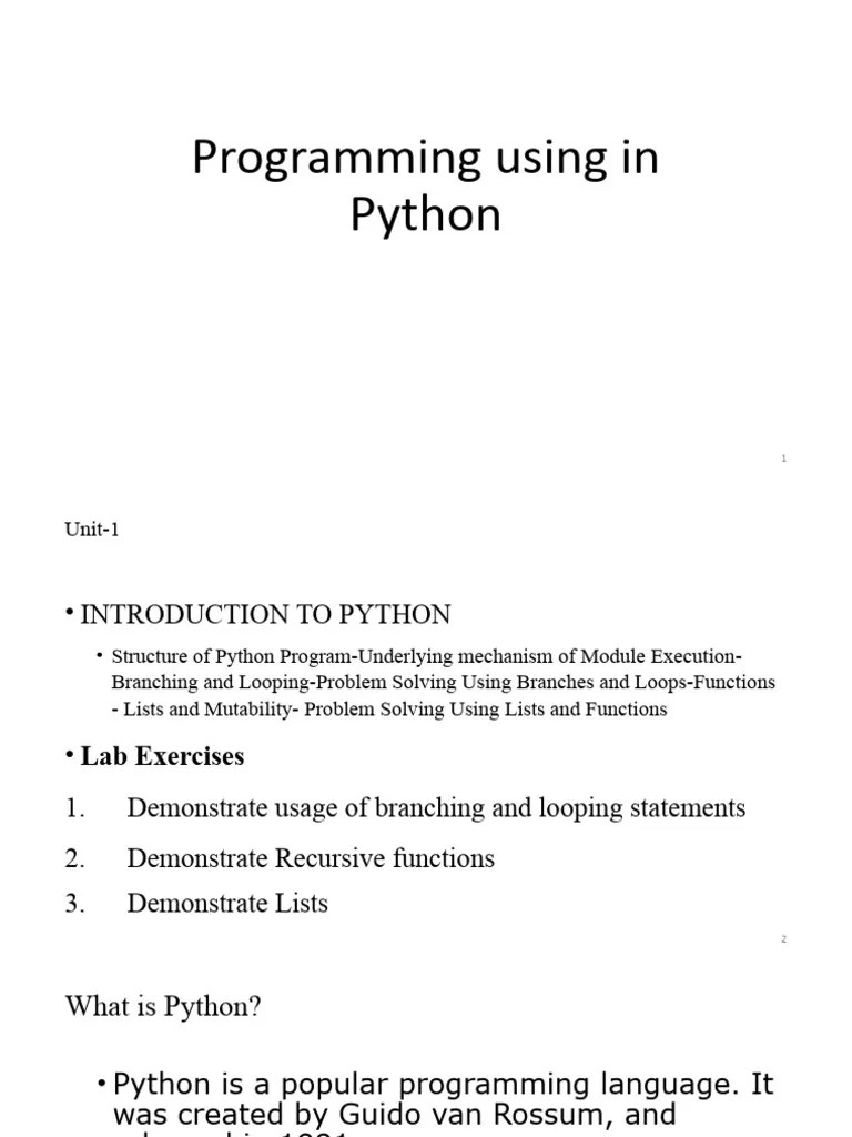 Python U1 | PDF | Parameter (Computer Programming) | Python ...