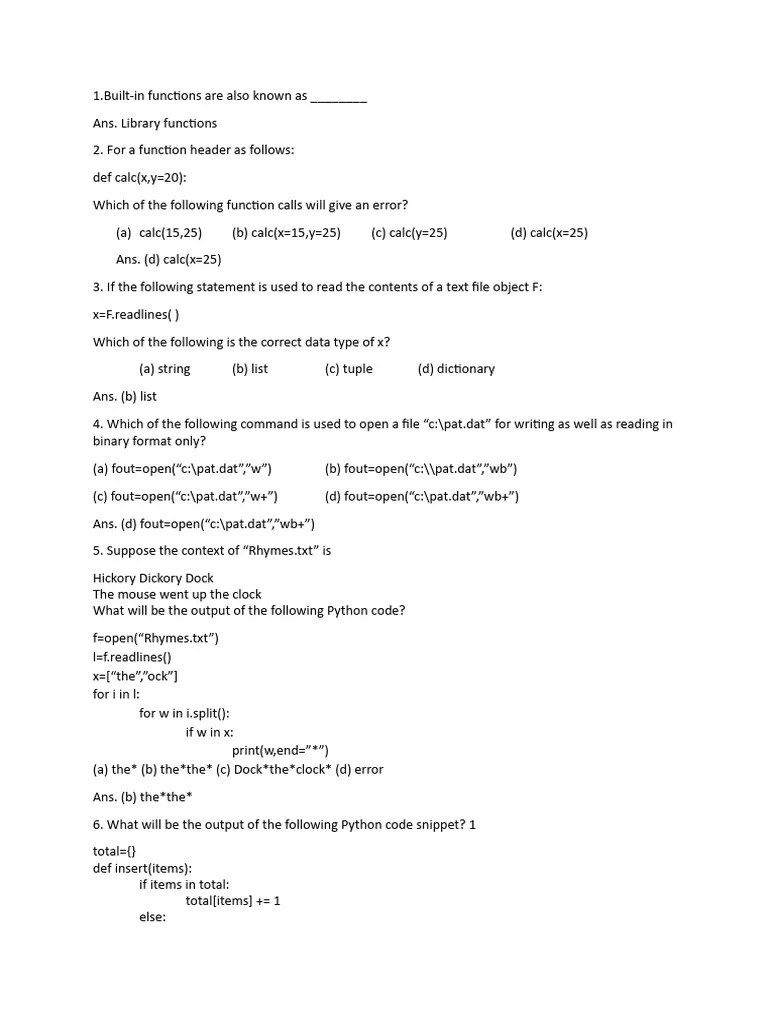 MCQ Fn&file | PDF | Parameter (Computer Programming) | Pointer ...