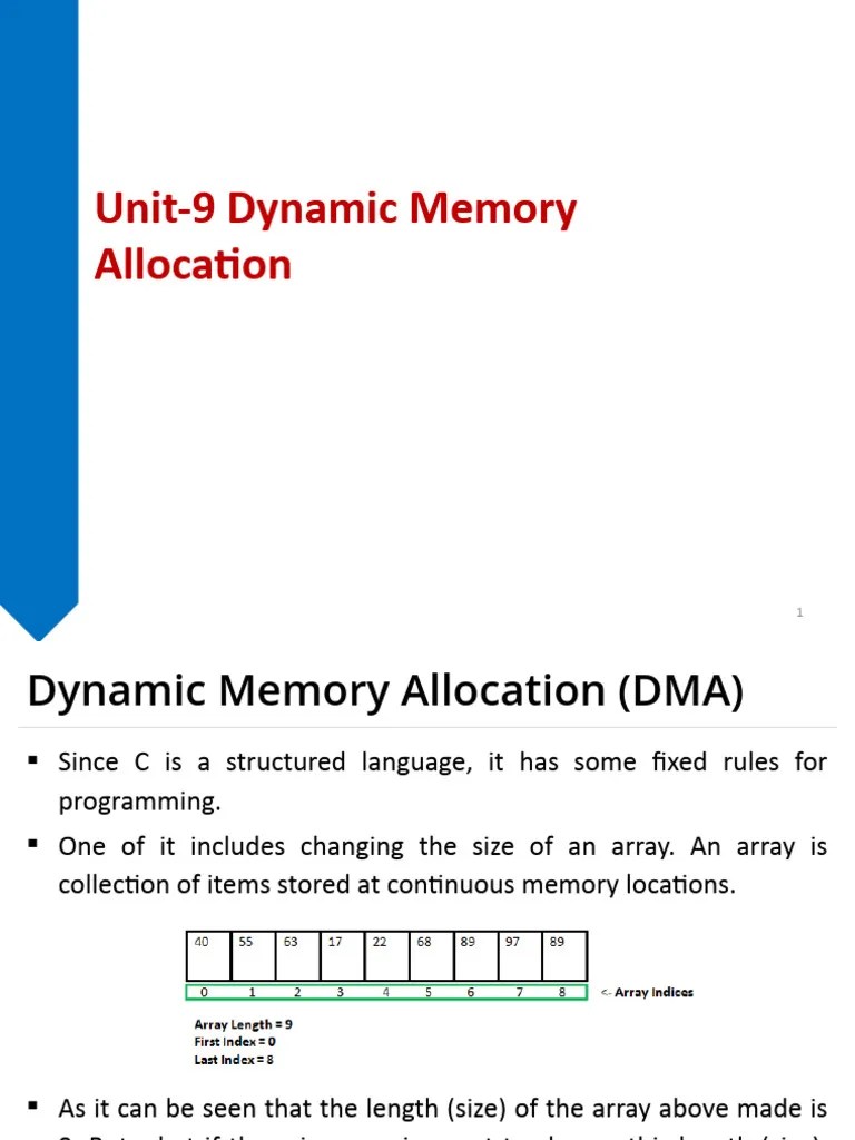 DSA With C Dynamic Memory Allocation | PDF | Pointer (Computer ...