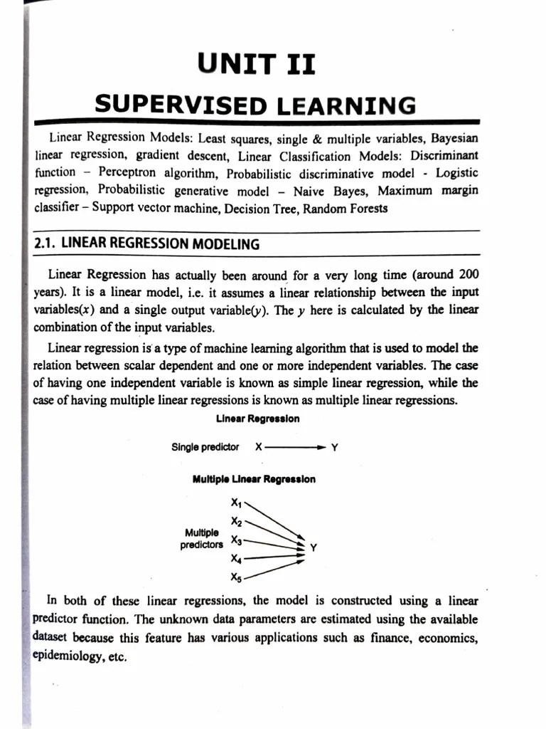 ML UNIT 2 NOTES | PDF