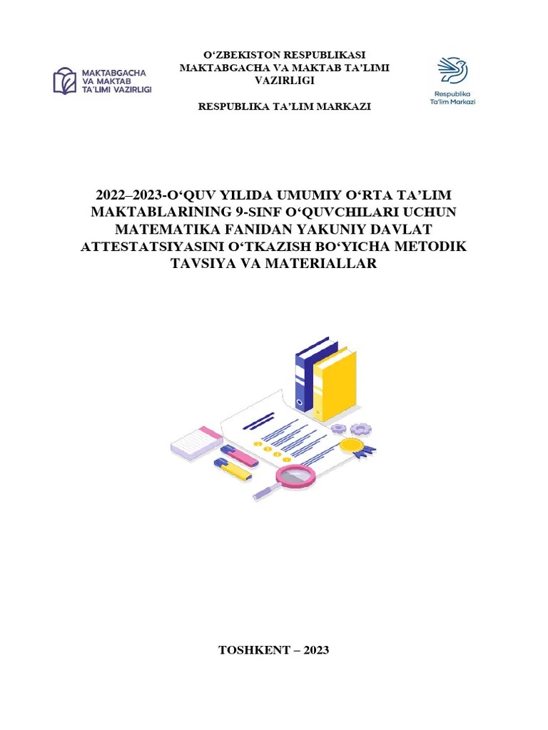 Matematika 9 Sinf 2023 | PDF