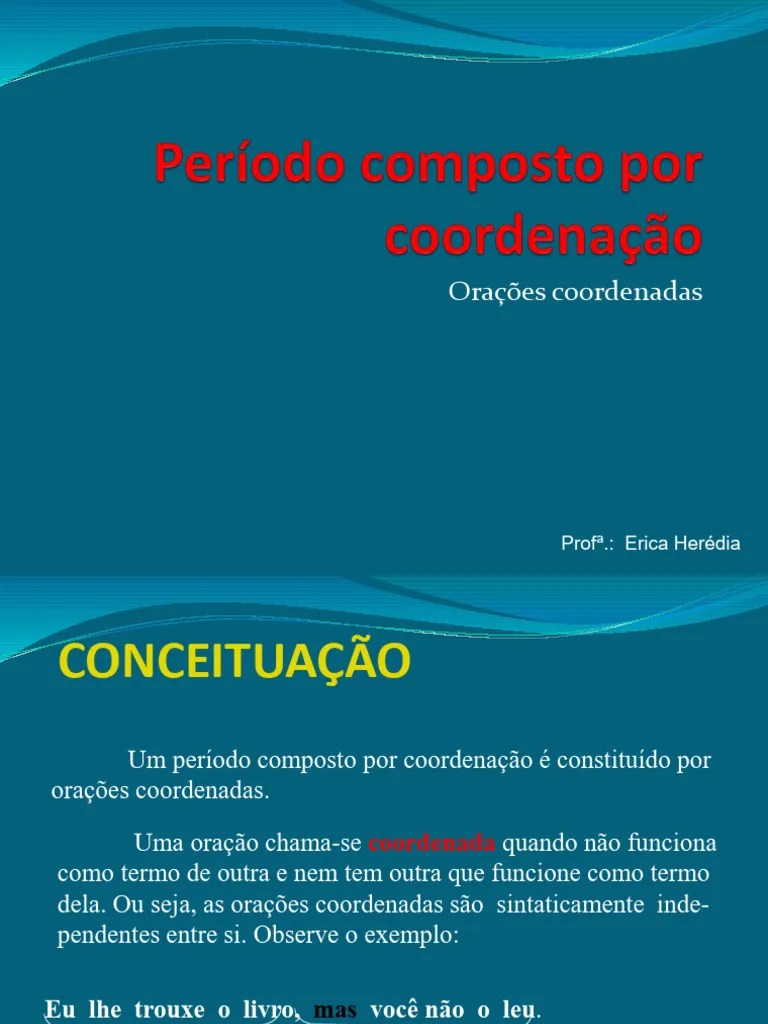 Período Composto Por Coordenação | PDF | Sintaxe | Gramática Inglesa