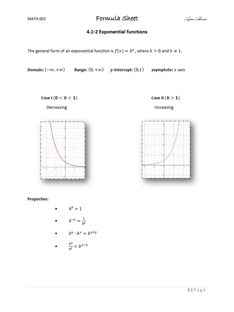Formula Sheet | PDF | Euclidean Vector | Determinant