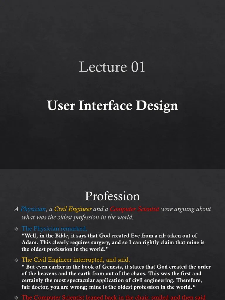 Lecture 01-User Interface Design | PDF | Icon (Computing) | Graphical ...