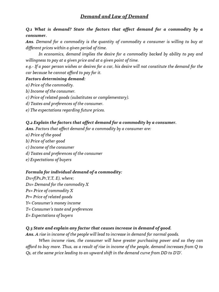 Theory Of Demand | PDF | Demand | Demand Curve