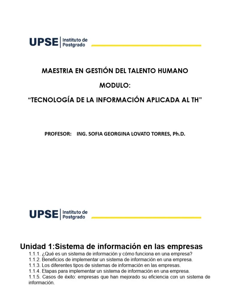 Unidad 1 Sistema De Información En Las Empresas | PDF | Business ...