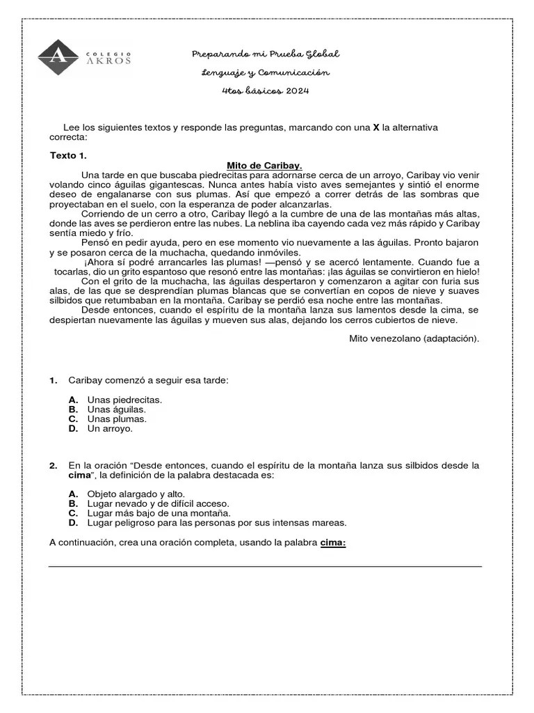 Preparando Prueba Global Lenguaje I Semestre 2024 | PDF | Chile | Ciencias De La Tierra