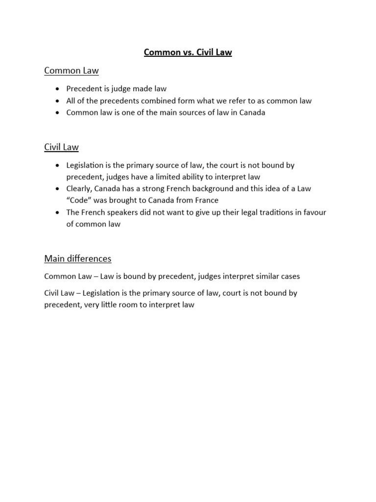 Common Vs. Civil Law | PDF