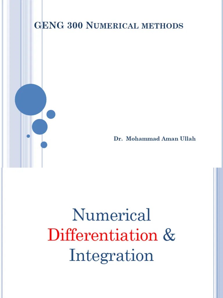 5b-Numerical Differentiation & Integration | Download Free PDF | Finite Difference | Derivative