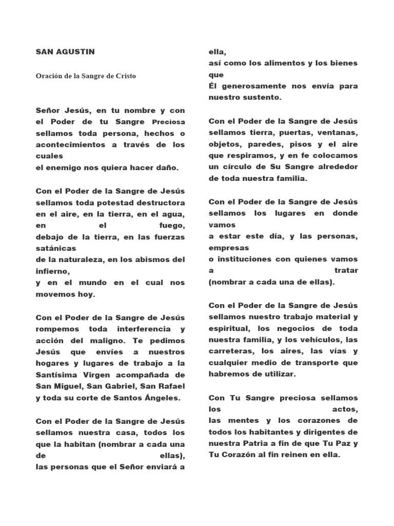 Oración A La Sangre De Cristo | PDF | Cristo (título) | Miguel (Arcángel)