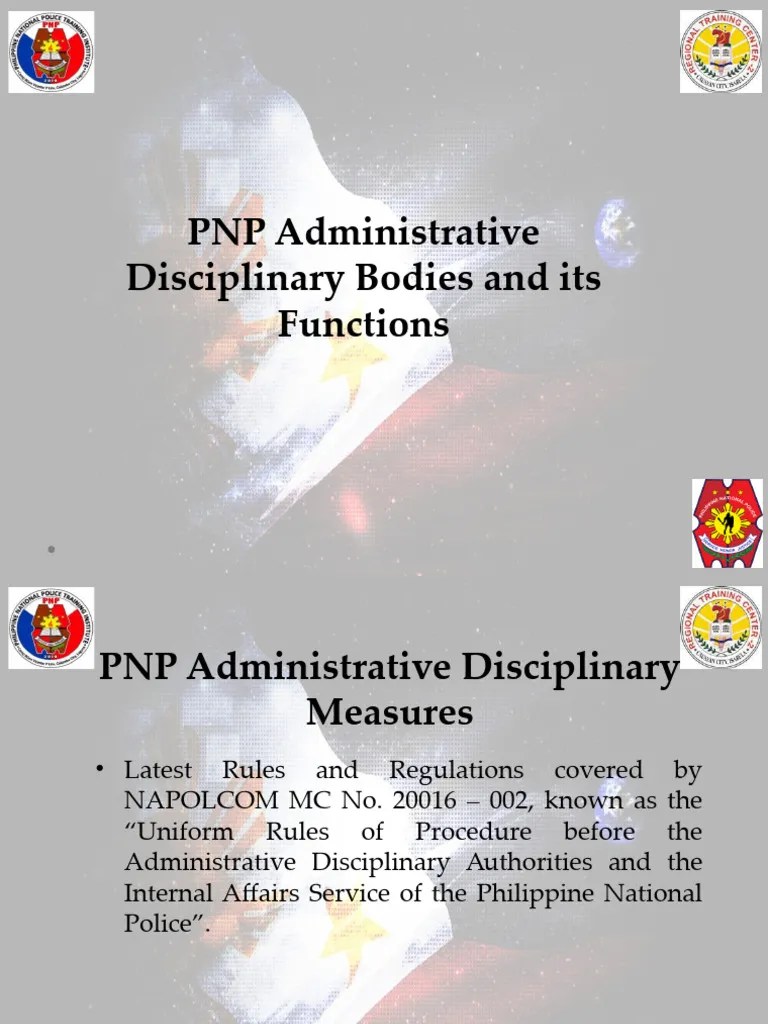 D. POWERPOINT-PNP Administrative Disciplinary Bodies And Its Functions ...