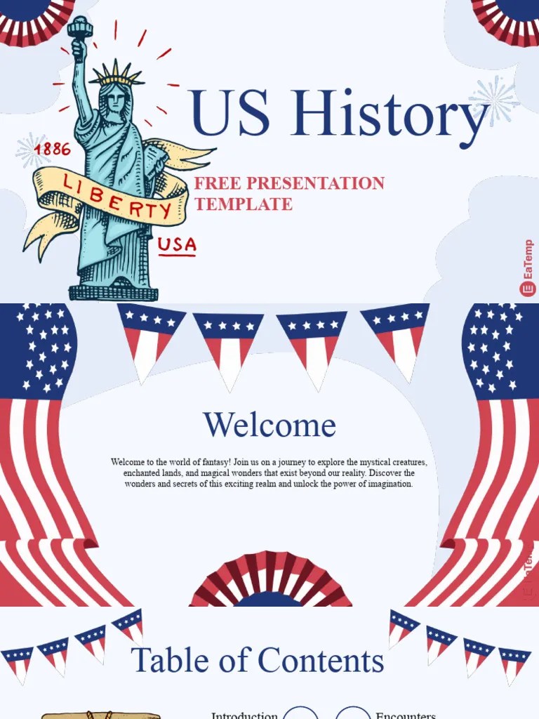 US History PowerPoint Template By EaTemp | Download Free PDF | Magician (Fantasy) | Fantasy