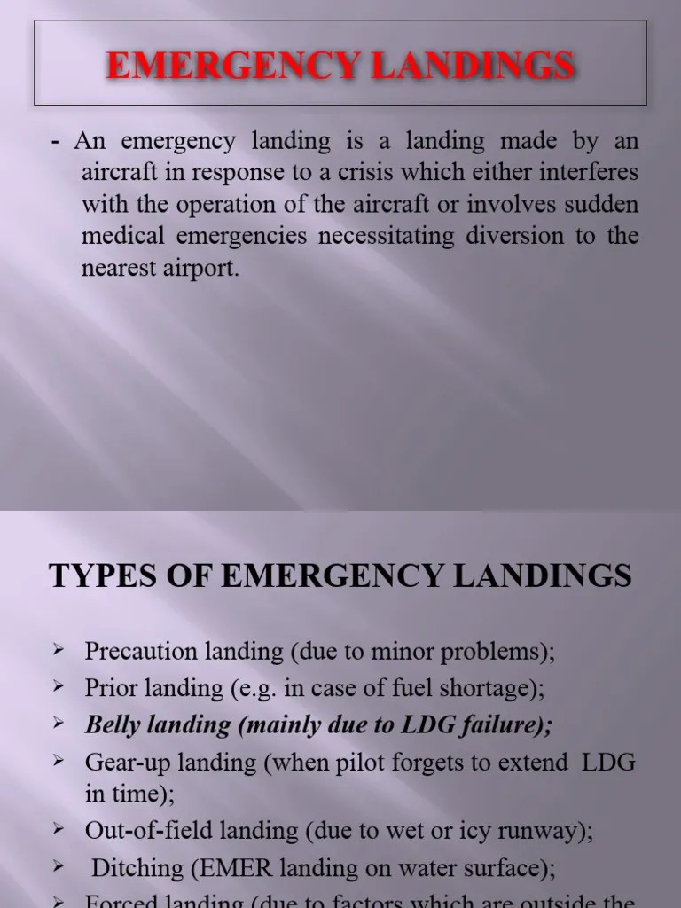 Emergency Landings | PDF | Landing Gear | Transport Safety