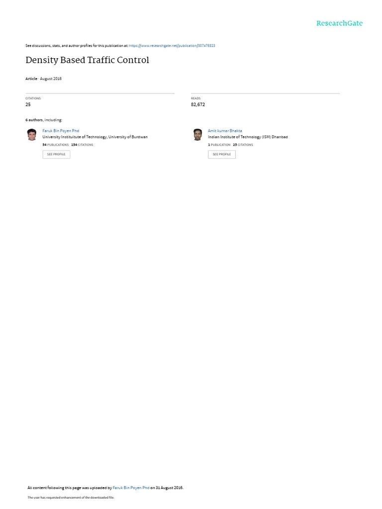 31IJAEMS AUG 2016 11 DensityBasedTrafficControl | PDF | Operational ...