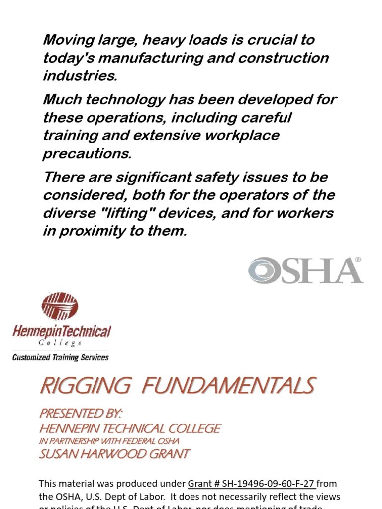 Rigging Fundamentals | Download Free PDF | Crane (Machine) | Rope