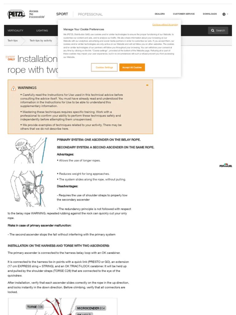 WWW - Petzl - Com - INT - En - Sport - Installation On One Single Rope With Two Ascenders ...