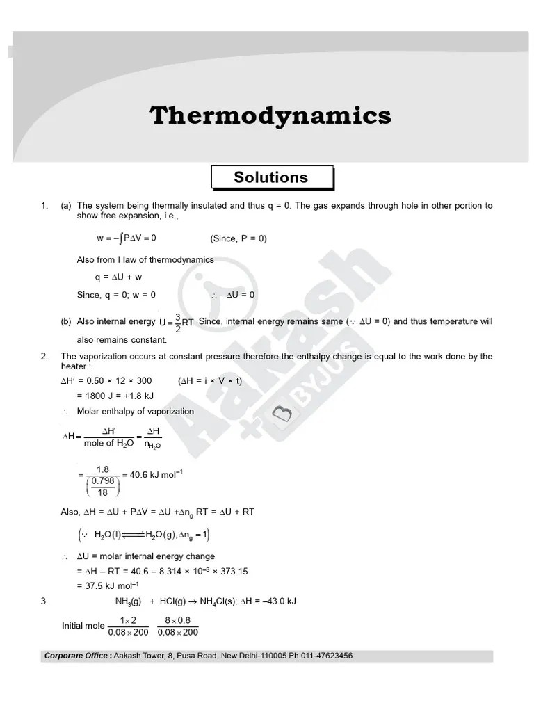 6. Thermodynamics_Solution | Download Free PDF | Thermodynamics ...