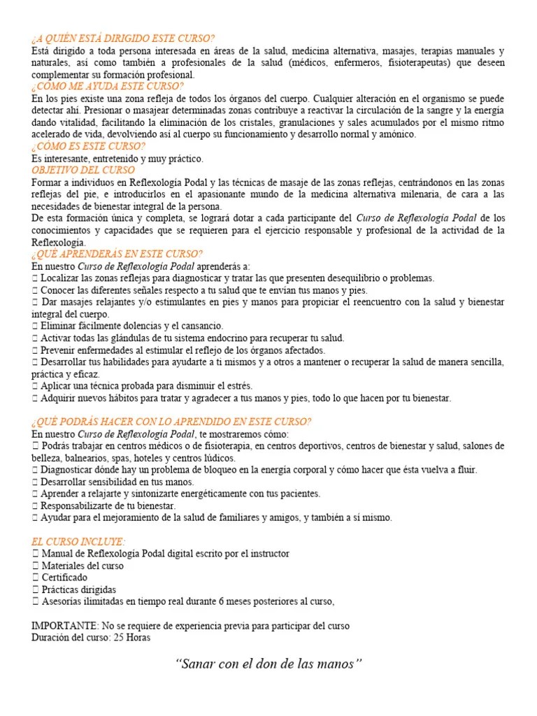 Reflexología Podal | PDF | Reflexología | Masaje