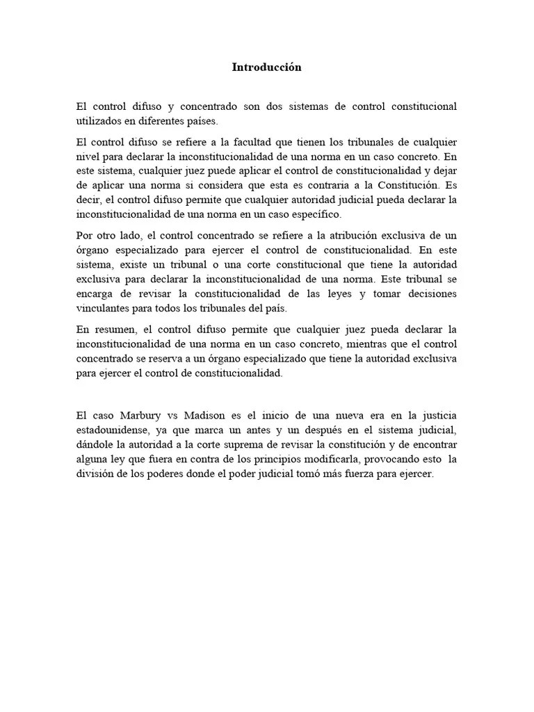Control Difuso Y Concentrado | PDF | Constitución | Judicaturas