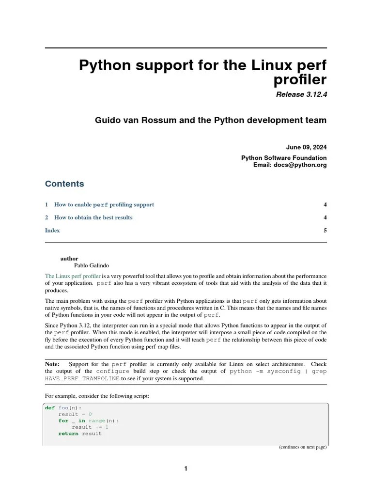 Howto Perf Profiling | PDF | Python (Programming Language) | Source Code