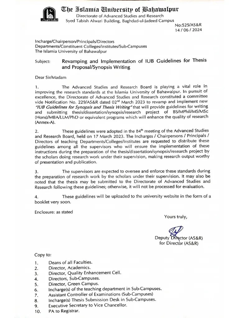 IUB Guidelines For Thesis Writing | PDF | Thesis | Methodology