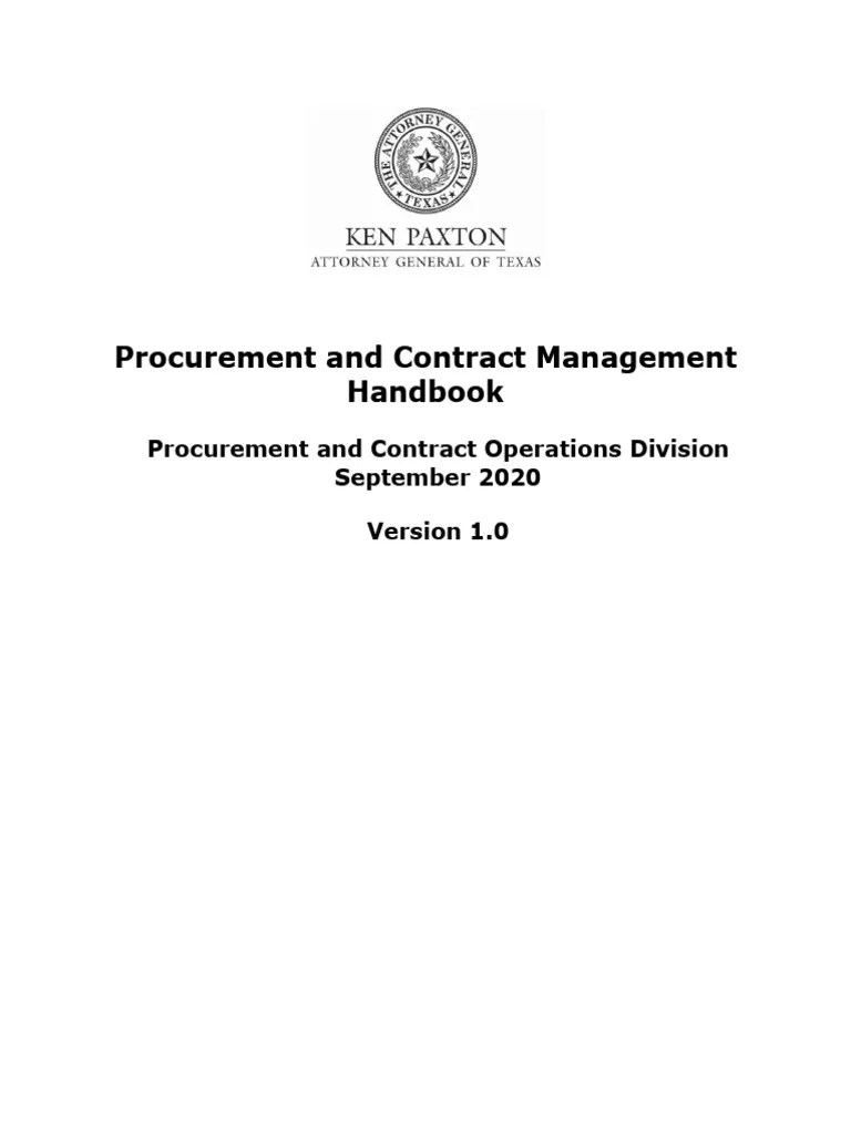 Contract Management Handbook | PDF | Procurement | Risk
