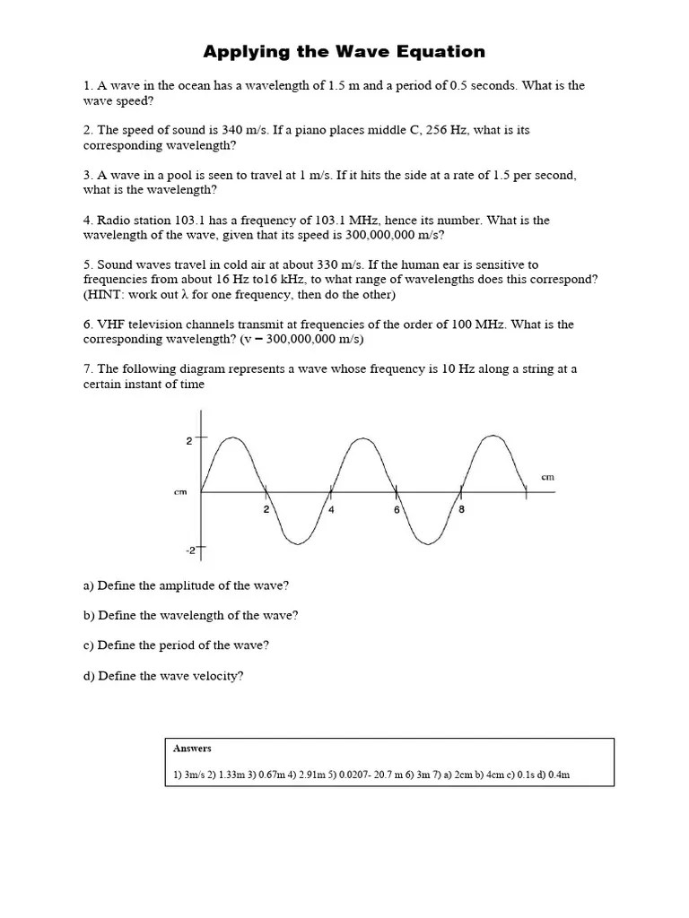 Applying The Wave Equation | PDF