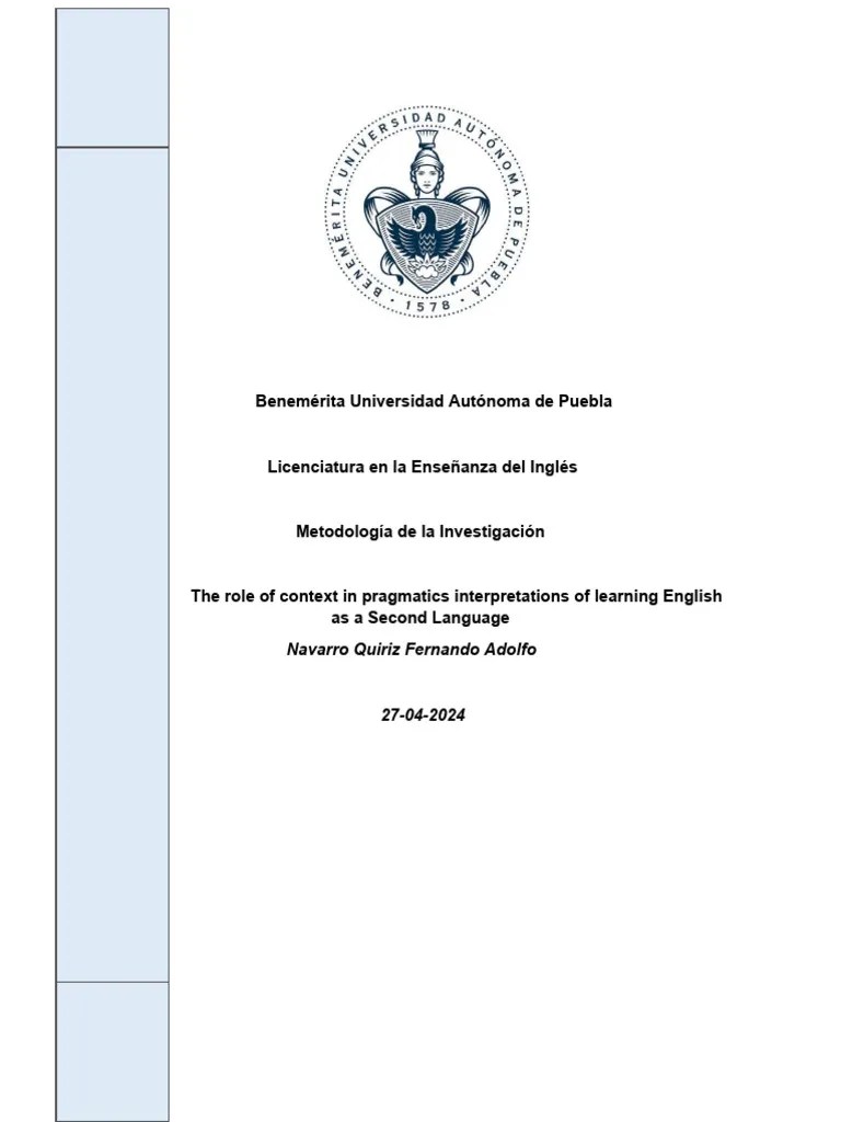 The Role Of Context In Pragmatics Interpretations Of Learning English ...