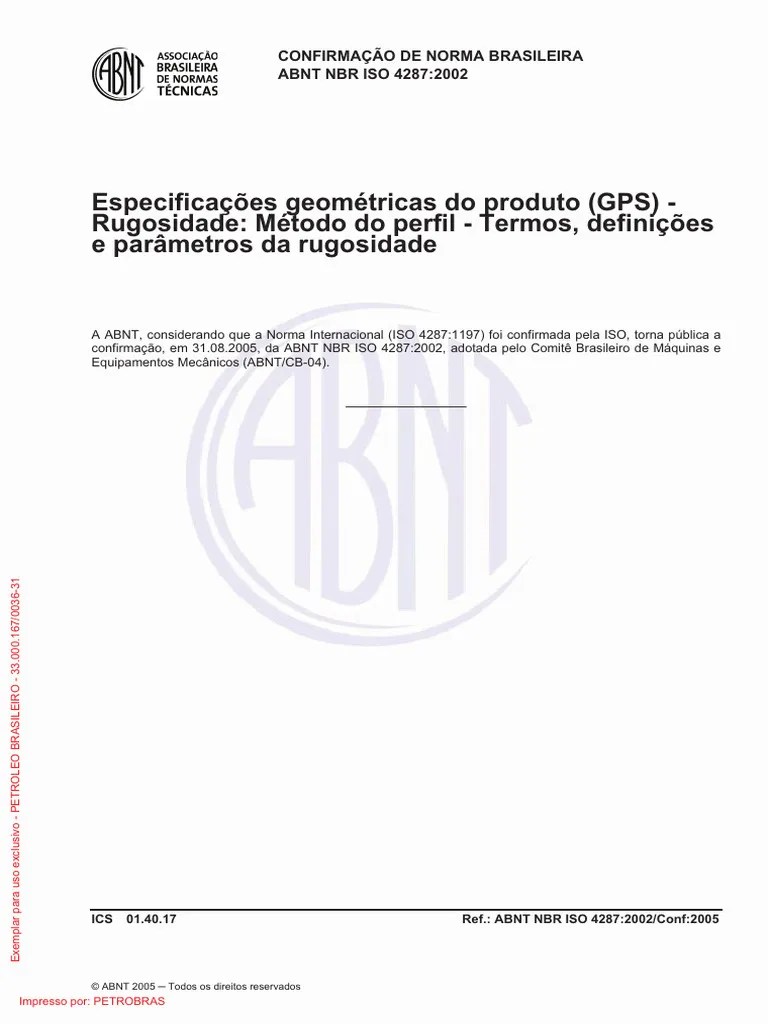 Abnt Nbr Iso 4287 2005 | Download Grátis PDF | Sistema De Coordenada ...