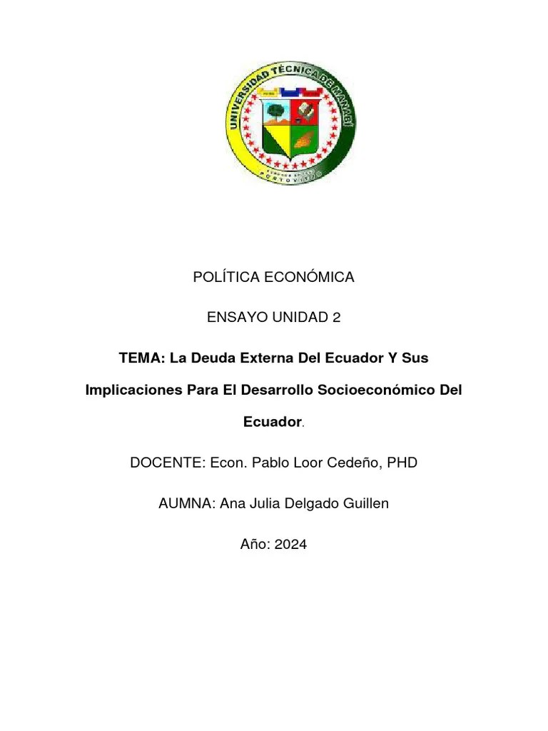 La Deuda Externa Del Ecuador Y Sus Implicaciones Para El Desarrollo ...