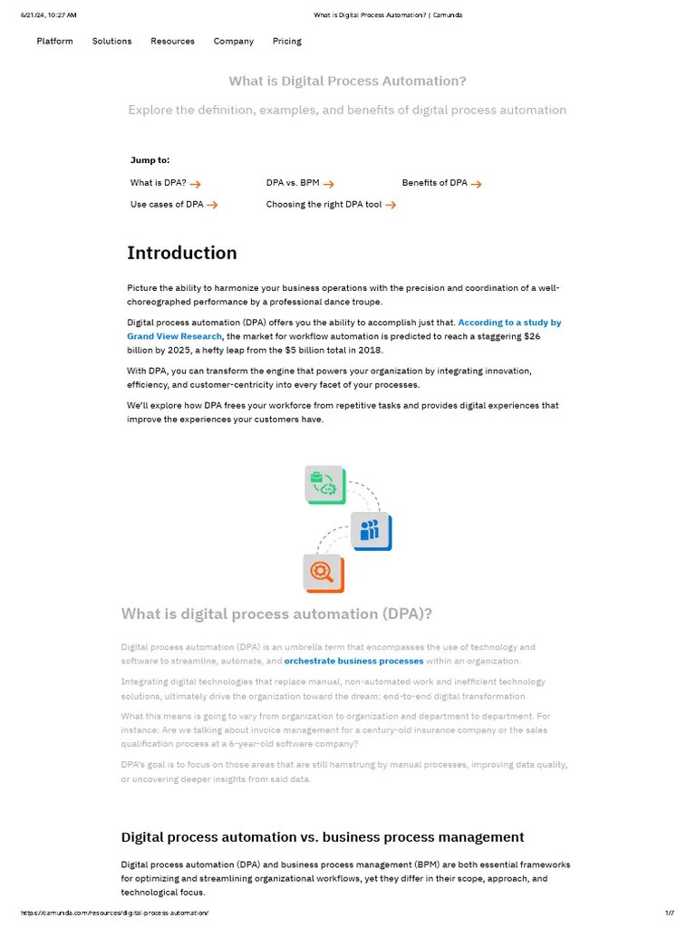 What Is Digital Process Automation_ _ Camunda | PDF | Business Process Management | Automation