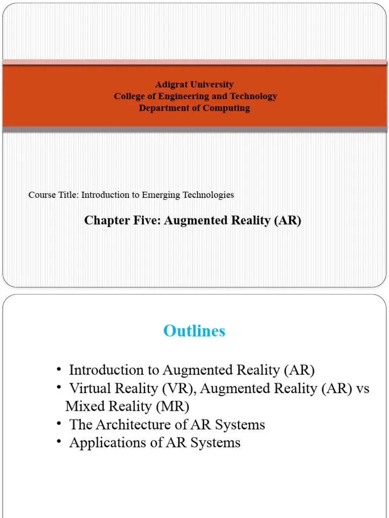 Chap 5-Agumented Reality | PDF | Virtual Reality | Augmented Reality