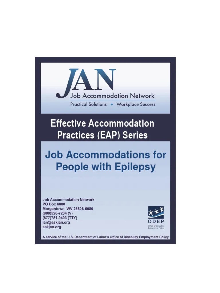 Job Accommodation Network For People With Epilepsy | Download Free PDF ...