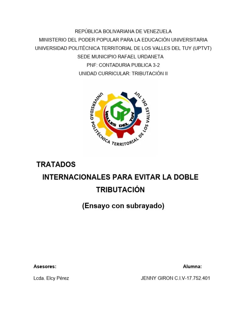Tratados Internacionales | PDF | Impuestos | Doble Imposición