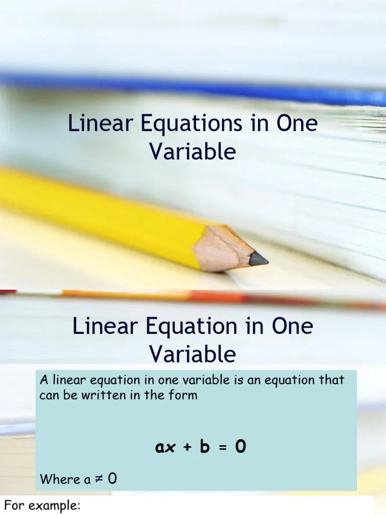 1. Linear Equations In One-two Variable (1) | Download Free PDF ...