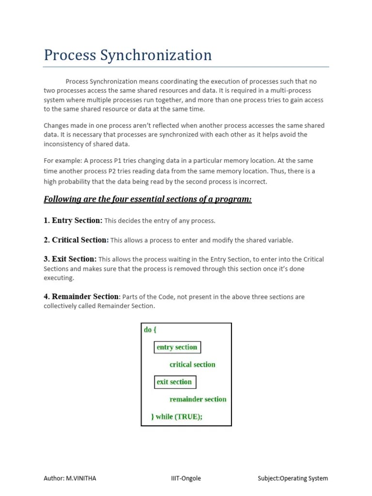 3.1 Process Synchronization | PDF | Computer Architecture | Synchronization
