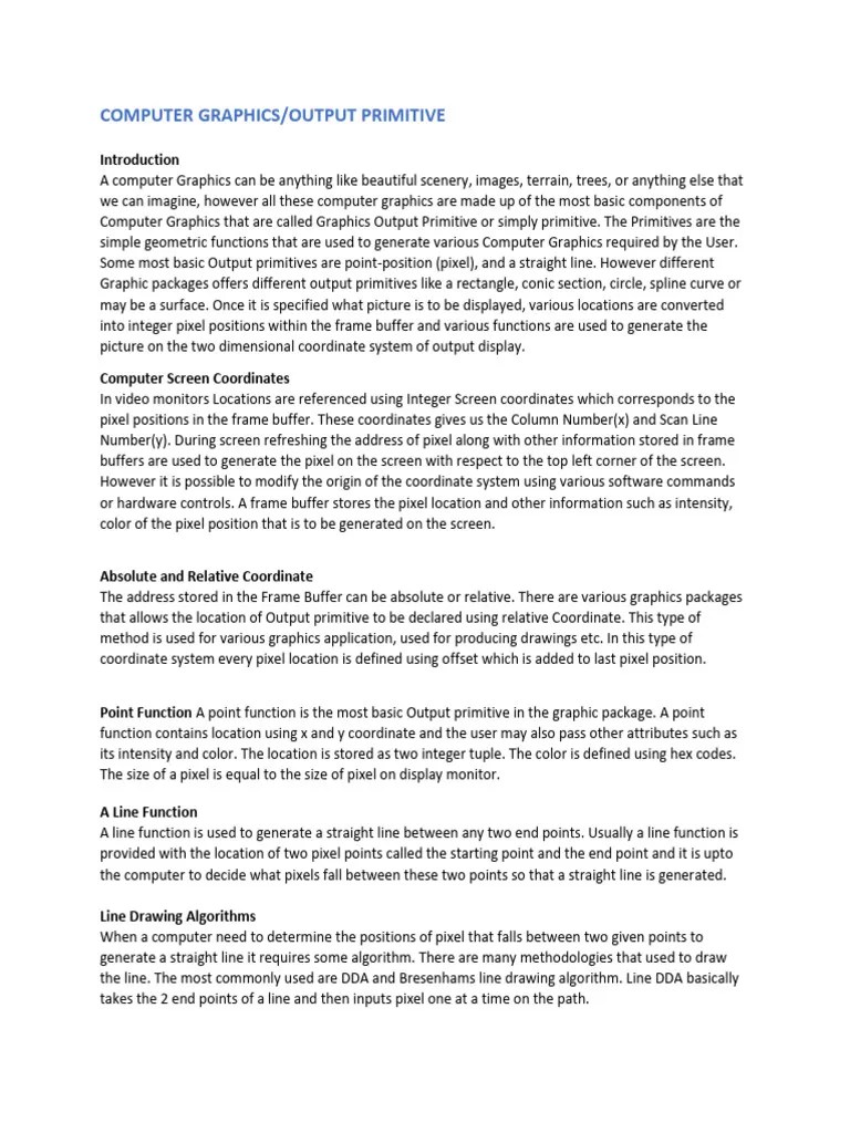 Computer Graphics | PDF | Computer Monitor | Liquid Crystal Display