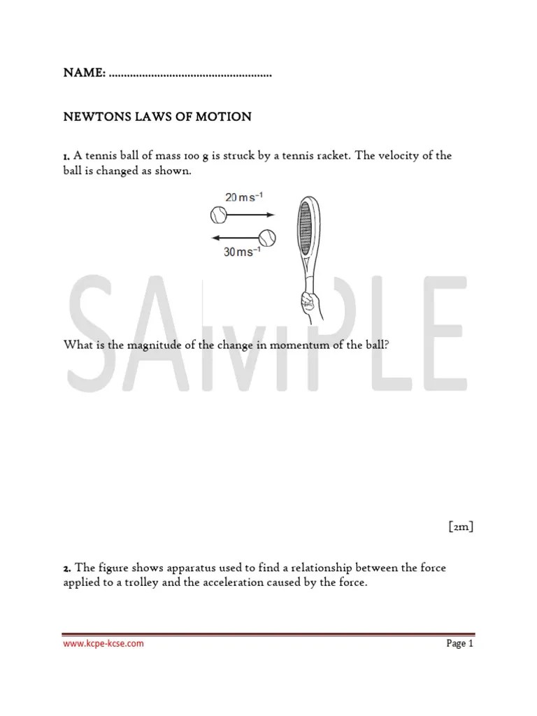 Newtons Laws Of Motion Q | PDF | Force | Momentum