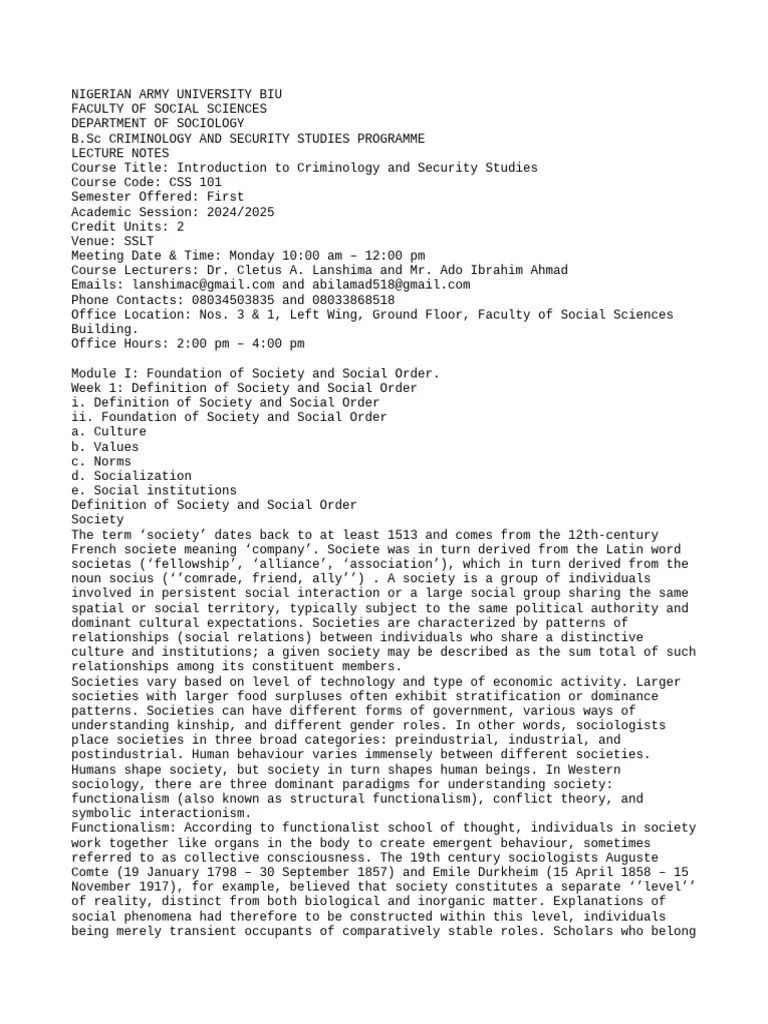 Introduction To Criminology-CSS-101 | PDF | Assault | Socialization