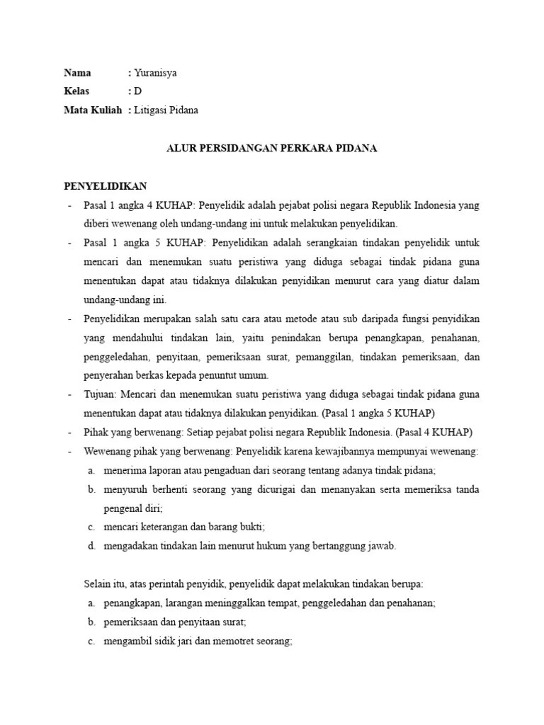 ALUR PERSIDANGAN PERKARA PIDANA | PDF