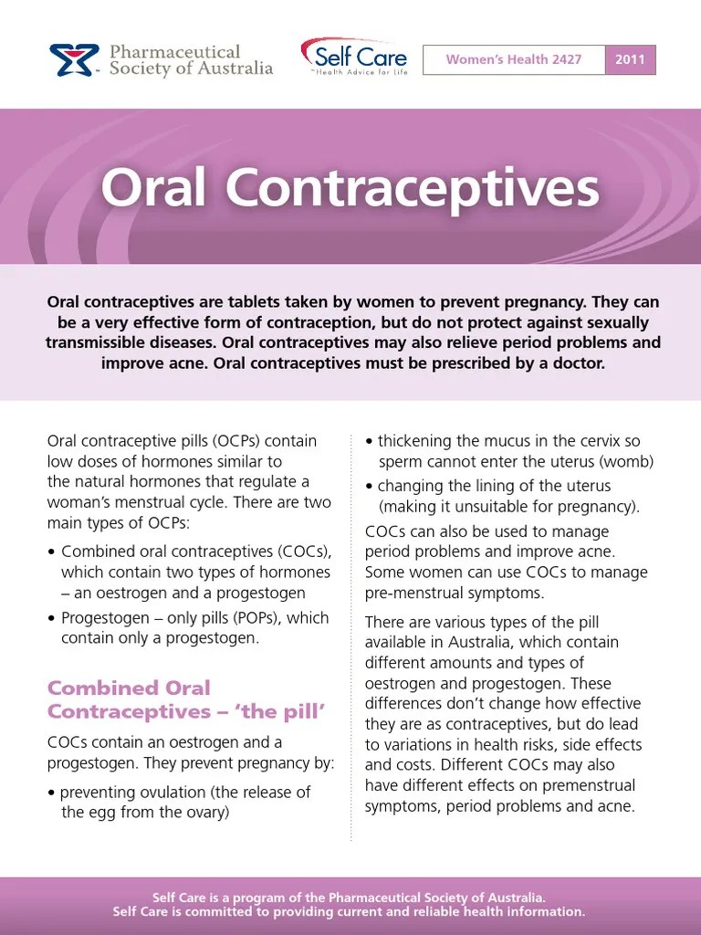 OralContraceptives Web | PDF | Combined Oral Contraceptive Pill ...