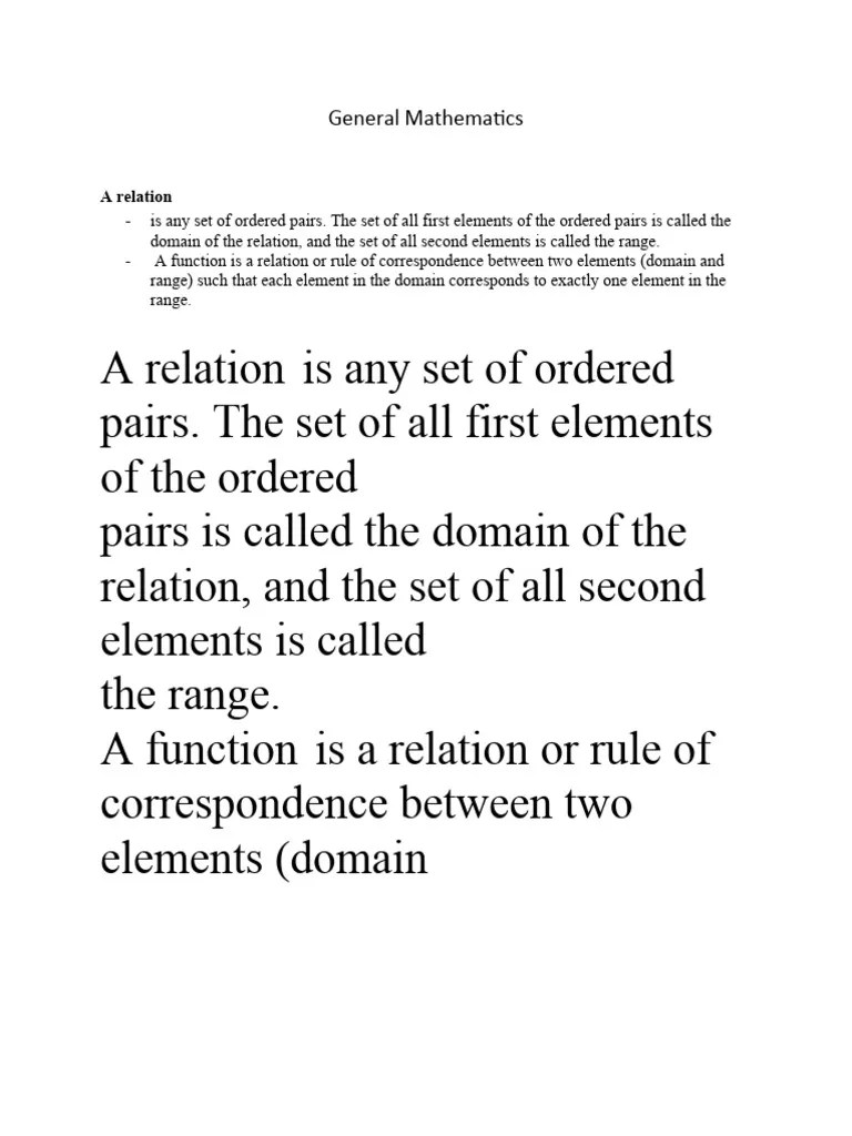 General Mathematics | Download Free PDF | Function (Mathematics) | Cartesian Coordinate System