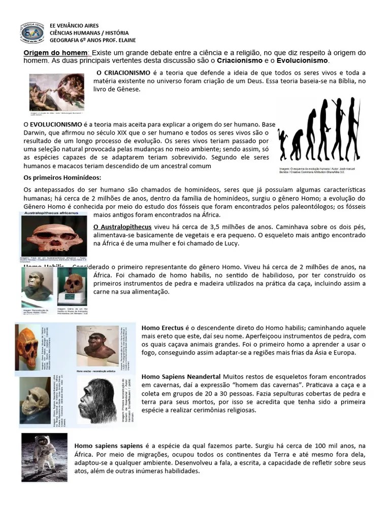 História 6º Anos 17062024 | PDF | Homo | Humano