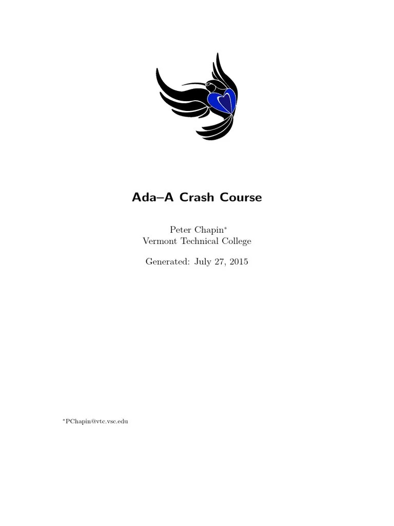 Ada-A Crash Course | PDF | Parameter (Computer Programming) | Data Type